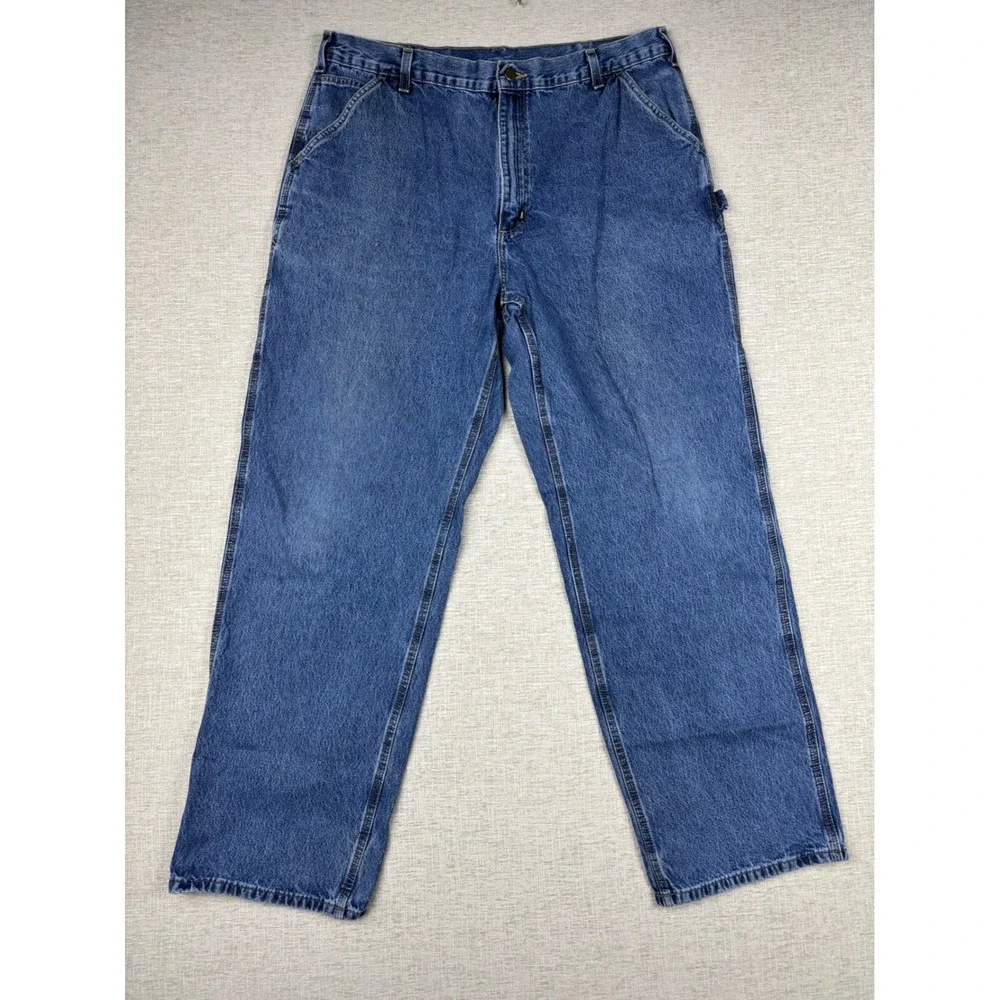 Carhartt B13-DPS Men's 40x34 Original Dungaree Fit Carpenter Blue Denim Jeans
